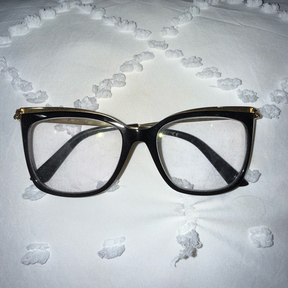 Cartier Black and Gold Square Glasses